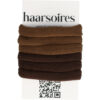 2110959180 Haarelastieken basic - Endless 4cm - Donker bruin - Set van 6