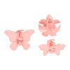 2110966827 Haarspeld Haarklemmen 4 cm – Bloemvorm & Vlindervorm – Roze – Set van 3
