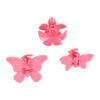 2110966845 Haarspeld Haarklemmen 4 cm – Bloemvorm & Vlindervorm – Fuchsia Roze – Set van 3