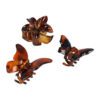 2110973004 Haarspeld Haarklemmen 4 cm – Bloemvorm & Vlindervorm – Bruin – Set van 3