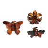 2110973007 Haarspeld Haarklemmen 4 cm – Bloemvorm & Vlindervorm – Bruin – Set van 3