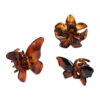 2110973010 Haarspeld Haarklemmen 4 cm – Bloemvorm & Vlindervorm – Bruin – Set van 3