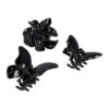 2110973016 Haarspeld Haarklemmen 4 cm – Bloemvorm & Vlindervorm – Zwart – Set van 3