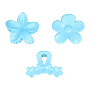 Haarspeld Haarklemmen 4cm – Bloemvorm – Blauw – Set van 3