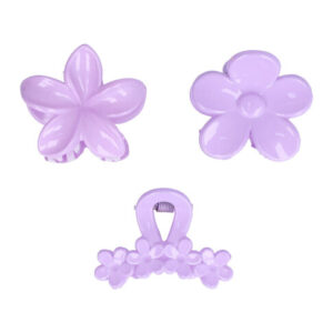 Haarspeld Haarklemmen 4cm – Bloemvorm – Paars – Set van 3