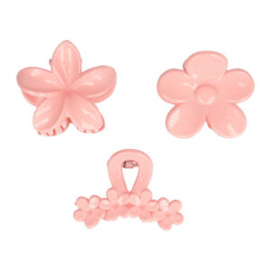 Haarspeld Haarklemmen 4cm – Bloemvorm – Lichtroze – Set van 3