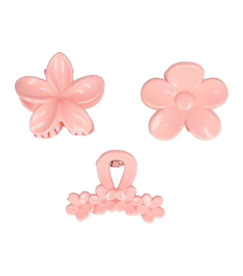 2110978281 Haarspeld Haarklemmen 4cm – Bloemvorm – Lichtroze – Set van 3