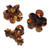 2110979091 Haarspeld Haarklemmen 4cm – Bloemvorm – Bruin – Set van 3