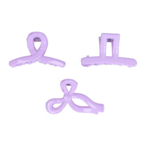 Haarspeld Haarklemmen 4cm – Recht Wave Strik – Paars – Set van 3