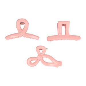 Haarspeld Haarklemmen 4cm – Recht Wave Strik – Lichtroze – Set van 3