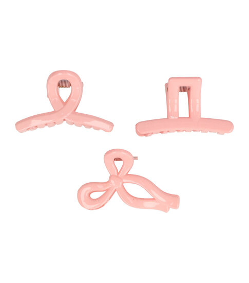 2111081331 Haarspeld Haarklemmen 4cm – Recht Wave Strik – Lichtroze – Set van 3
