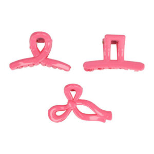 Haarspeld Haarklemmen 4cm – Recht Wave Strik – Fuchsia Roze – Set van 3