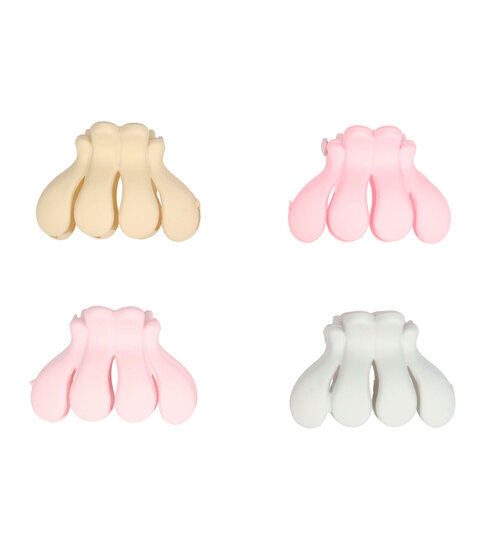 2111280984 Haarspeld Haarklemmen 2,5cm – Spinmodel – Roze Creme Grijs – Set van 4