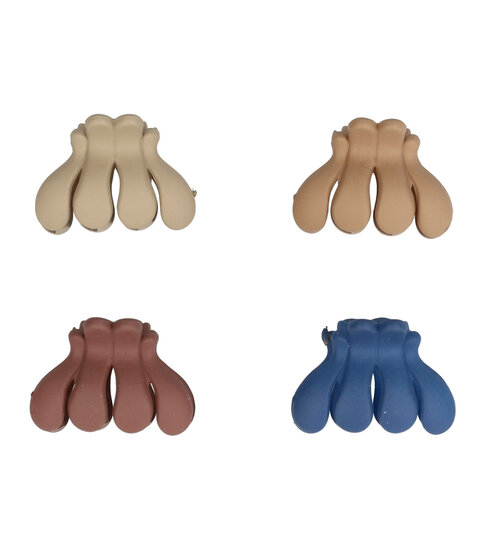 2111281002 Haarspeld Haarklemmen 2,5cm – Spinmodel – Bruin Blauw Beige – Set van 4