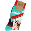 2113587453 Sokken Katoen - Hond en Hondenhok Print - Rood Blauw - Maat 38-45