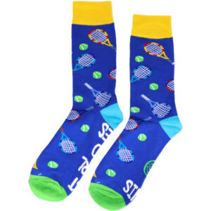 2113587456 Sokken katoen - tennis meisje print - blauw - maat 38-45