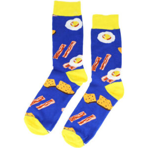 2113587516 Sokken katoen - spek ei print - blauw geel - maat 38-45