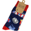 2113587549 Sokken katoen - film bioscoop print - rood blauw - maat 36-43
