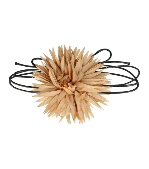 2113628871 Haarband bloem - Veter striklint - Beige