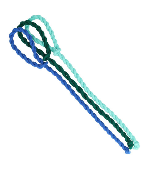 2113647432 Haarelastieken basic - Hair Tie koord - Blauw groen – Set van 3