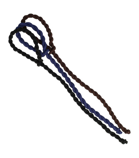 2113651626 Haarelastieken basic - Hair Tie koord - Zwart bruin blauw - Set van 3