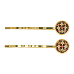 Haarspeld schuifspeldjes - Cirkel vintage 6cm - Bruin goud - Set van 2