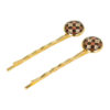 2114920962 Haarspeld schuifspeldjes - Cirkel vintage 6cm - Bruin goud - Set van 2