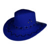 2115024801 Cowboyhoed - Western hoed met stiksel onesize - Blauw