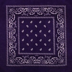 Haarband bandana zakdoek – Paisley print katoen 55cm – Donker paars