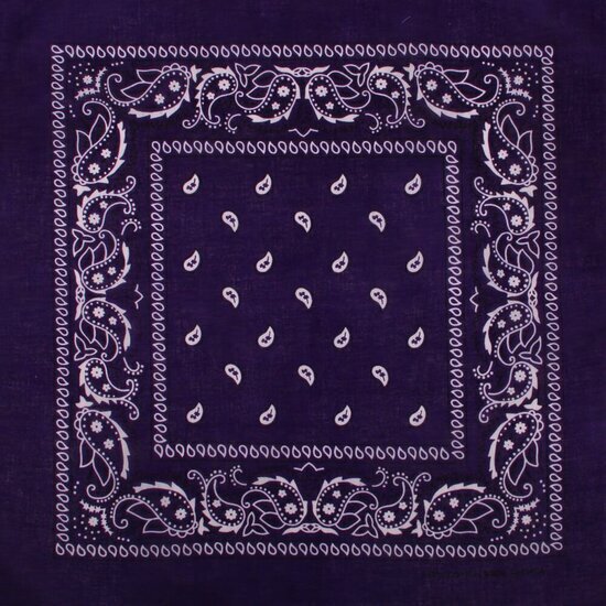2115043842 Haarband bandana zakdoek – Paisley print katoen 55cm – Donker paars