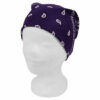 2115043845 Haarband bandana zakdoek – Paisley print katoen 55cm – Donker paars