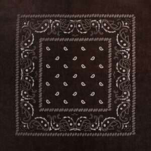 Haarband Bandana Zakdoek – Paisley Print - Katoen 55cm – Donkerbruin