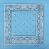 2115045987 Haarband bandana zakdoek – Paisley print katoen 55cm – Licht blauw