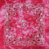 2115045996 Haarband Bandana Zakdoek - Tie dye paisley katoen 55cm - Roze