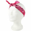 2115045999 Haarband Bandana Zakdoek - Tie dye paisley katoen 55cm - Roze