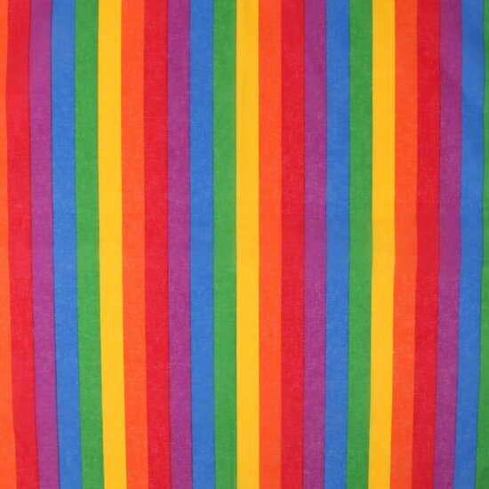 2115046014 Haarband bandana zakdoek – Regenboog streep katoen 55cm – Multicolor