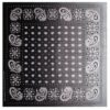 2115073305 Haarband bandana zakdoek – Paisley print katoen 55cm – Zwart grijs wit