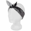 2115073308 Haarband bandana zakdoek – Paisley print katoen 55cm – Zwart grijs wit