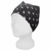 2115073311 Haarband bandana zakdoek – Paisley print katoen 55cm – Zwart grijs wit