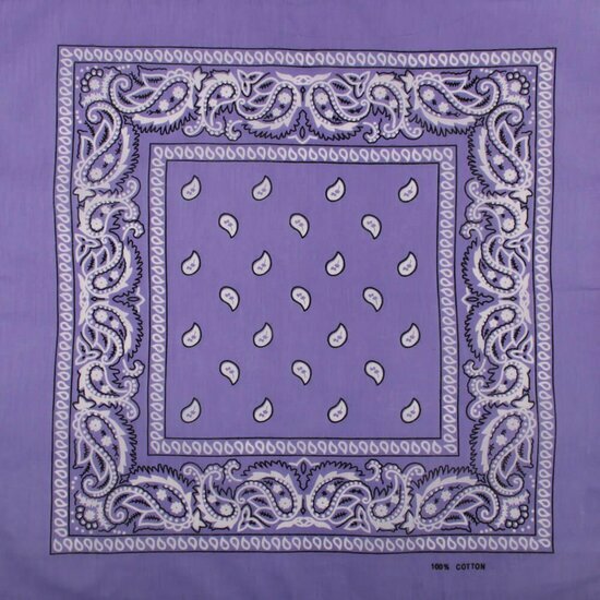 2115097143 Haarband bandana zakdoek – Paisley print katoen 55cm – Paars