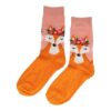 2115275934 Sokken katoen - vos print - oranje - maat 36-43
