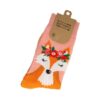 2115275937 Sokken katoen - vos print - oranje - maat 36-43
