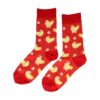 2115321999 Sokken katoen - kippen print - rood - maat 36-43