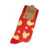 2115322002 Sokken katoen - kippen print - rood - maat 36-43