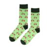 2115477921 Sokken katoen - scooter print - groen roze - maat 38-46