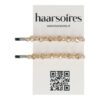 2117193096 Haarspeld schuifspeldjes - Kralen duo 7cm - Champagne - 7cm - Set van 2