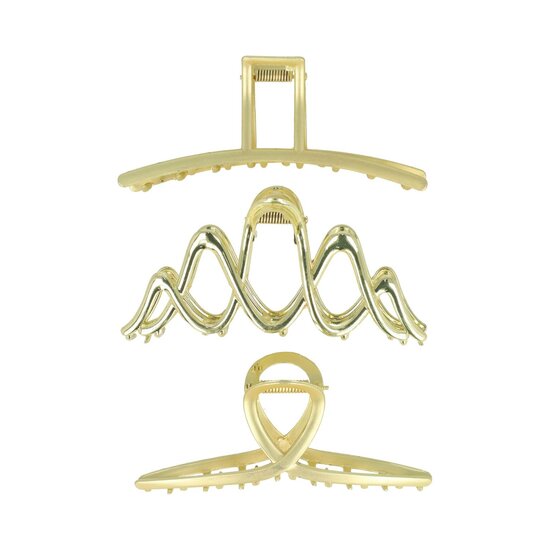 Haarspeld Haarklemmen 12cm – XL Model – Metaal – Goud – Set van 3