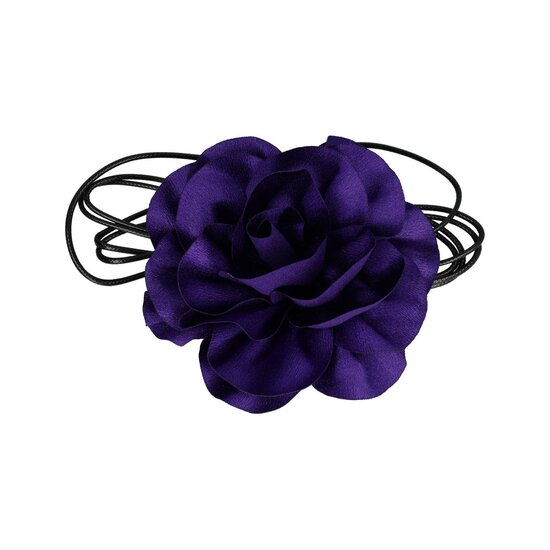 2117665755 Haarband bloem - Veter striklint - Donker paars