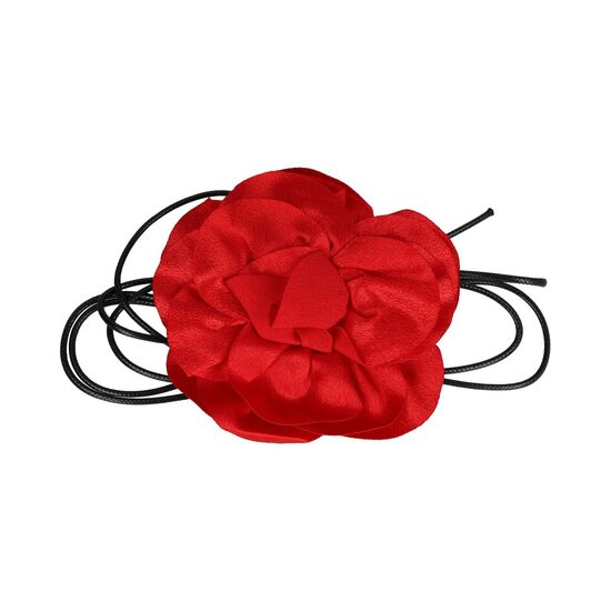 2117676684 Haarband bloem - Veter striklint - Rood