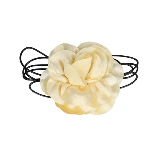 2117678682 Haarband bloem - Veter striklint - Creme